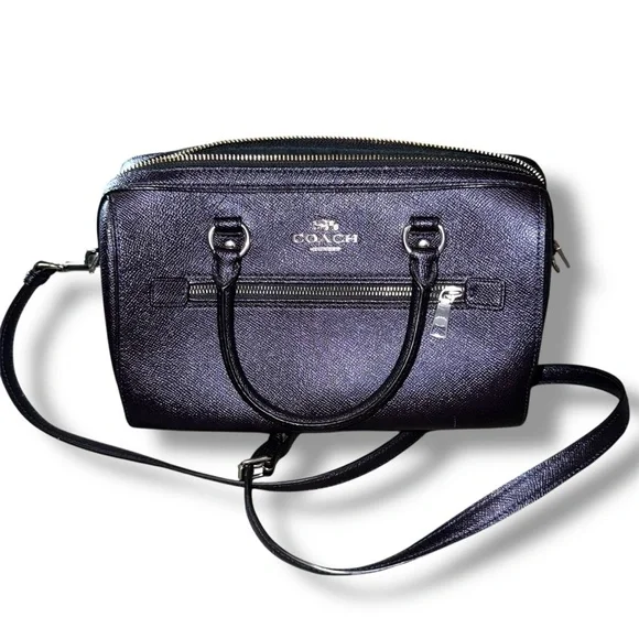 Coach Rowan Satchel Bag Navy Blue - Picture 2 of 15
